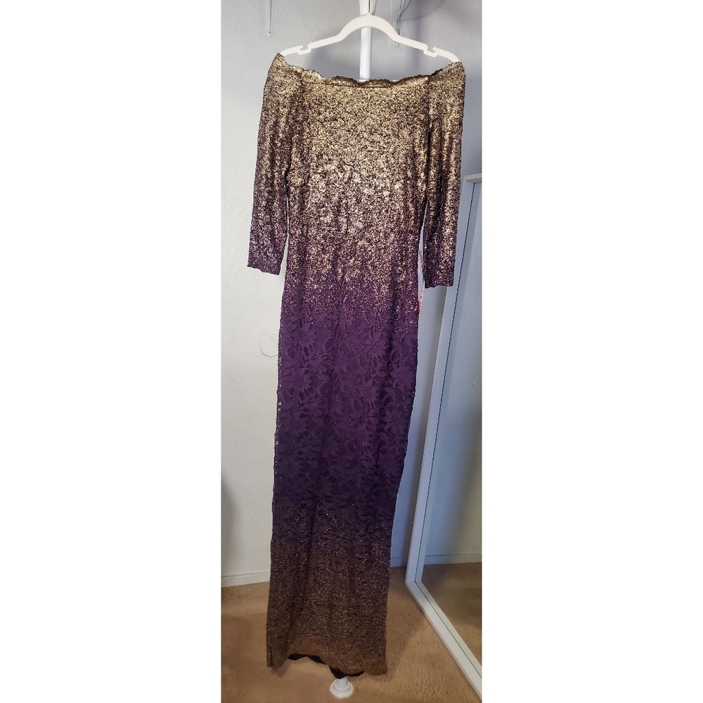 Gold & purple dress